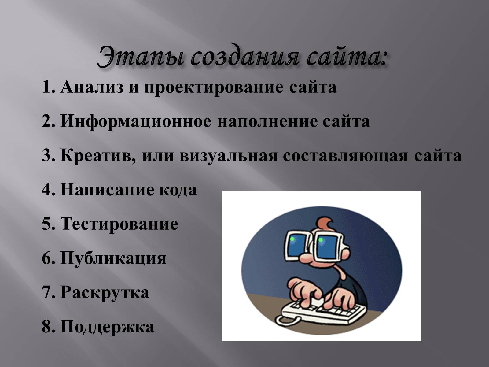 Презентація на тему «Создание Web-сайта» - Слайд #5 Презентація на тему «Создание Web-сайта» - Слайд #5