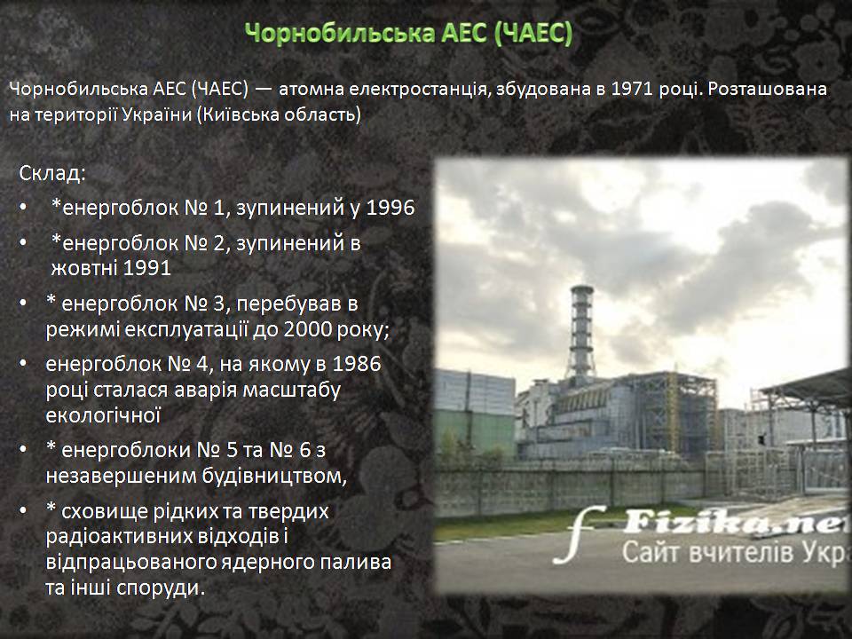 Презентація на тему «Чорнобиль» (варіант 15) - Слайд #3 Презентація на тему «Чорнобиль» (варіант 15) - Слайд #3