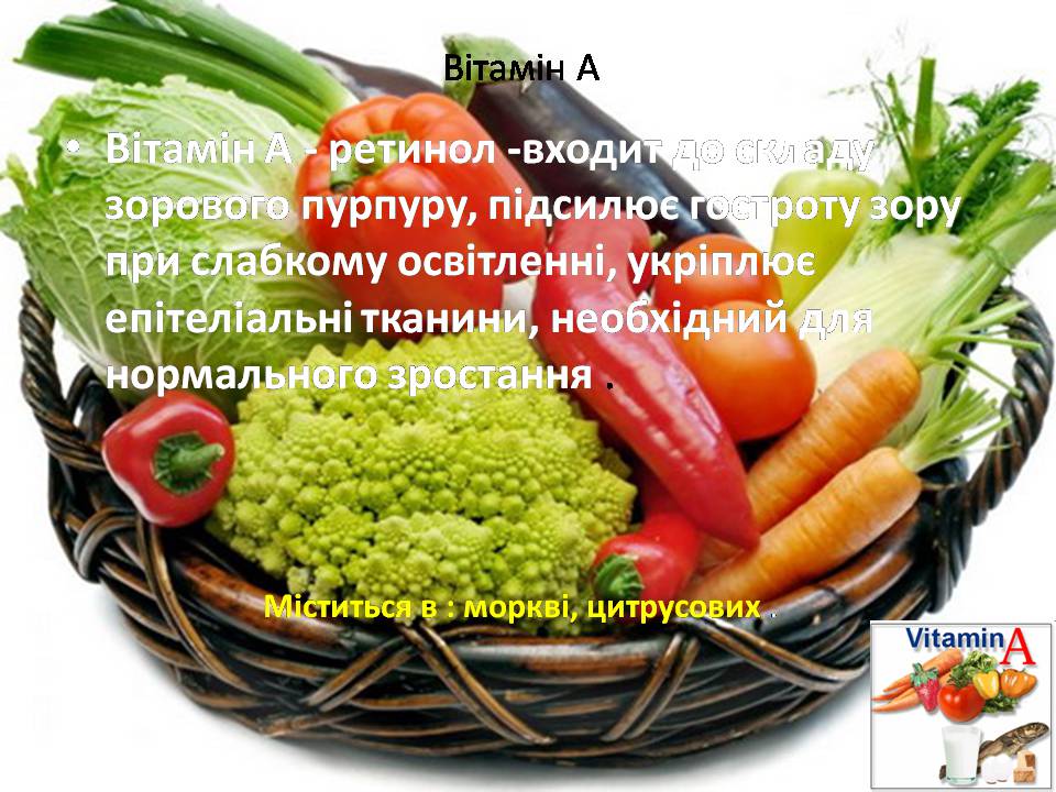 Презентація на тему «Вітаміни» (варіант 17) - Слайд #12 Презентація на тему «Вітаміни» (варіант 17) - Слайд #12