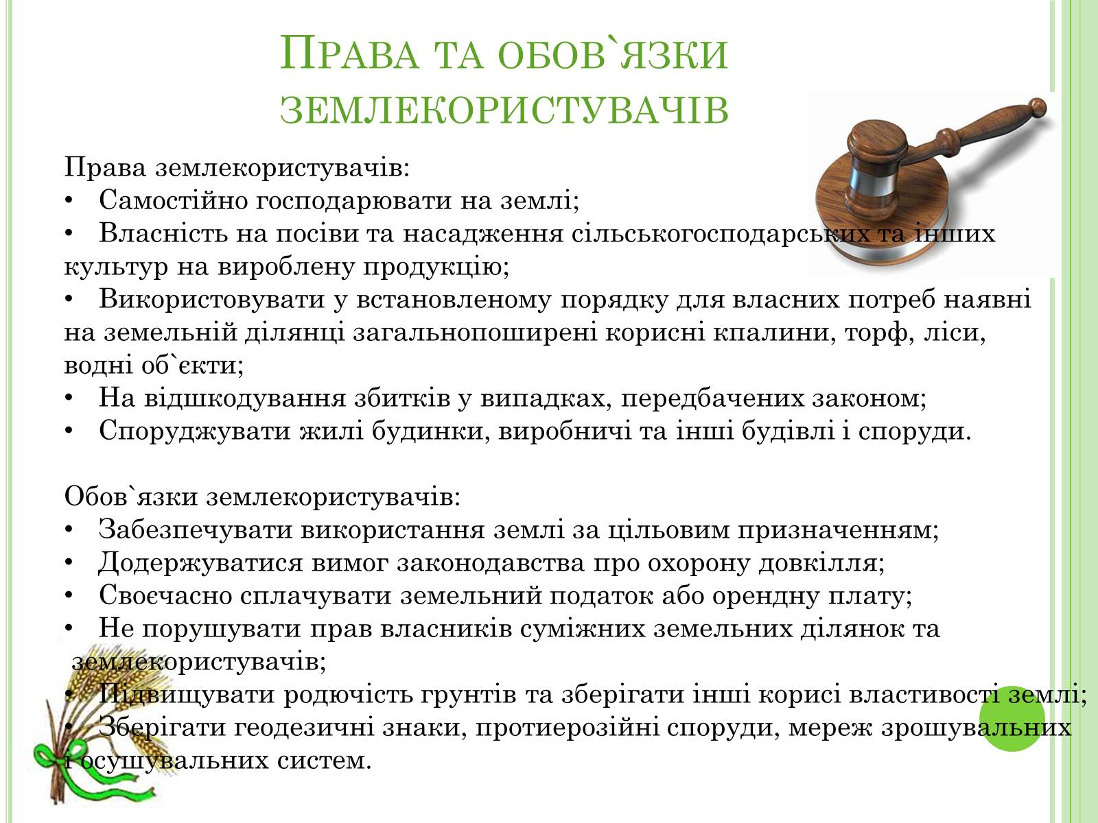 Презентація на тему «Земельне право» (варіант 2) - Слайд #11 Презентація на тему «Земельне право» (варіант 2) - Слайд #11