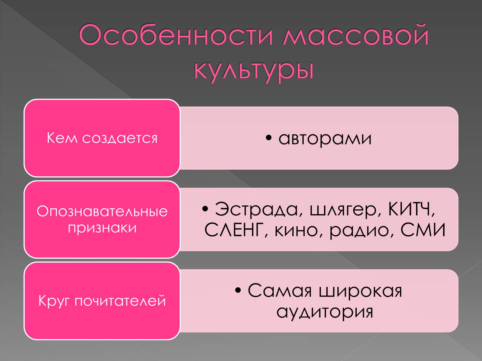 Презентація на тему «Массовая культура» - Слайд #3