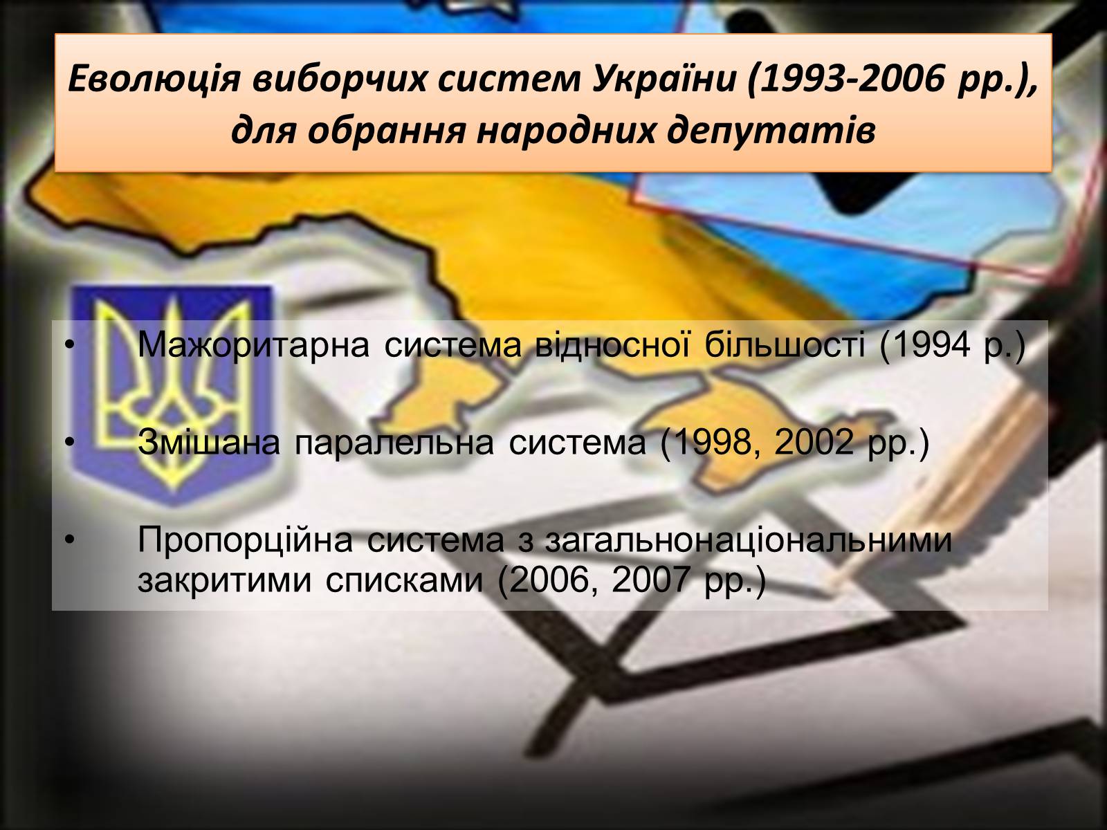 Презентація на тему «Типи виборчих систем» - Слайд #10 Презентація на тему «Типи виборчих систем» - Слайд #10