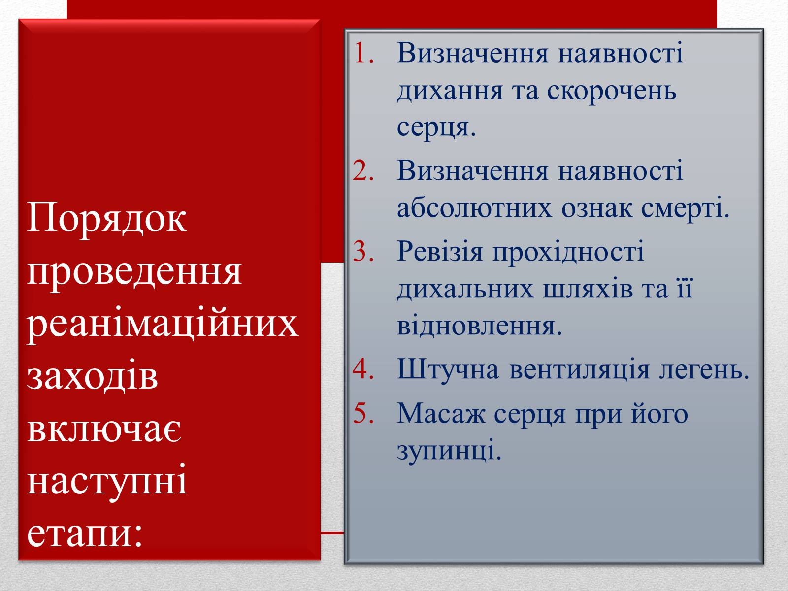 Презентація на тему «Основні способи реанімації і транспортування постраждалого» - Слайд #3 Презентація на тему «Основні способи реанімації і транспортування постраждалого» - Слайд #3