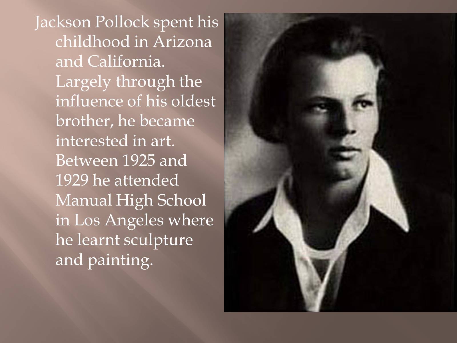 Презентація на тему «Jackson Pollock» (варіант 1) - Слайд #3 Презентація на тему «Jackson Pollock» (варіант 1) - Слайд #3