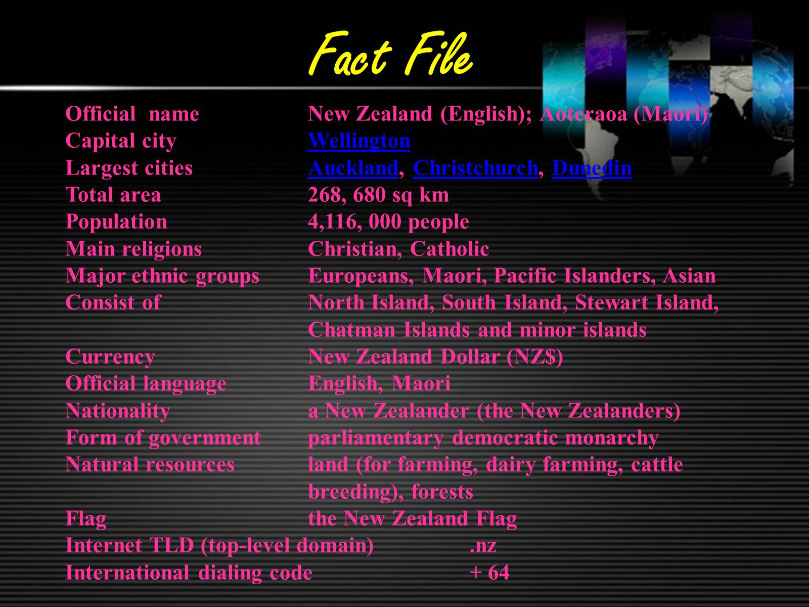 Презентація на тему «New Zealand» (варіант 6) - Слайд #2 Презентація на тему «New Zealand» (варіант 6) - Слайд #2