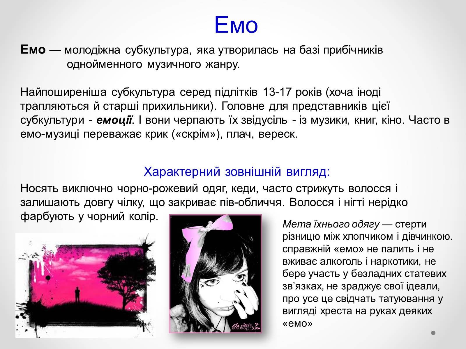 Презентація на тему «Молодіжні субкультури» (варіант 12) - Слайд #11 Презентація на тему «Молодіжні субкультури» (варіант 12) - Слайд #11
