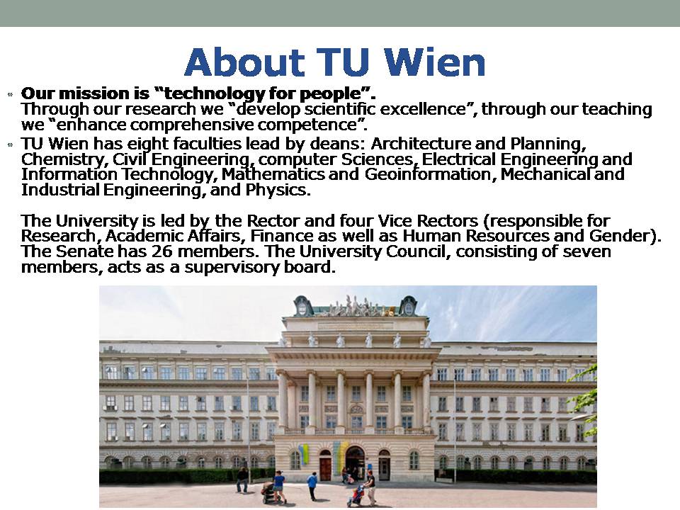 Презентація на тему «TU Wien» - Слайд #2 Презентація на тему «TU Wien» - Слайд #2