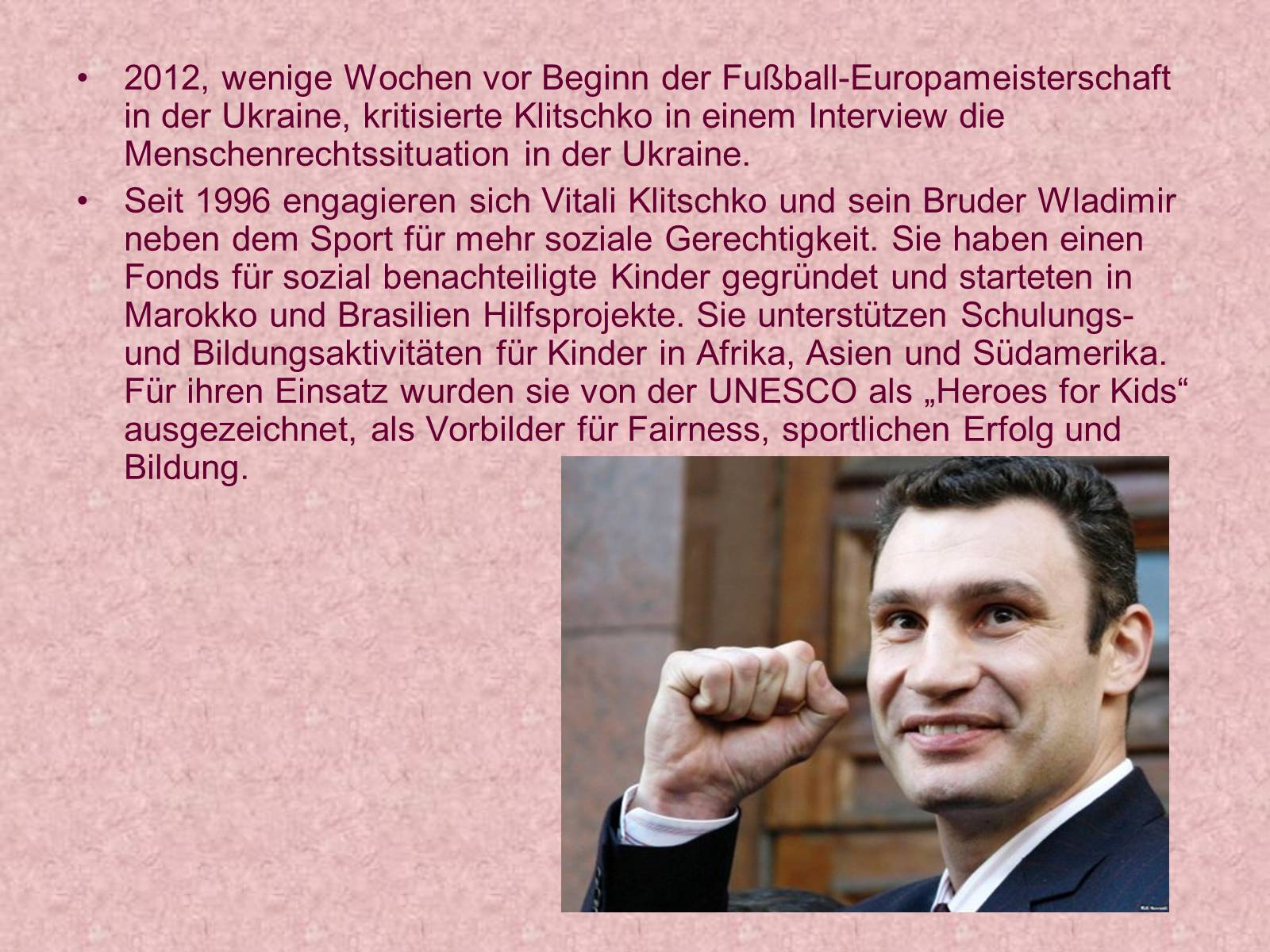 Презентація на тему «Vitalij Klitschko» - Слайд #9 Презентація на тему «Vitalij Klitschko» - Слайд #9