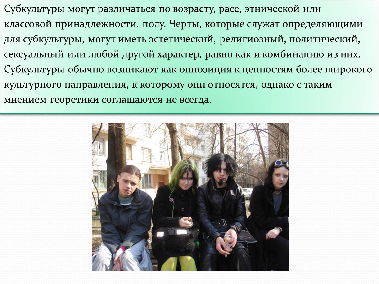 Презентація на тему «Субкультура» - Слайд #4 Презентація на тему «Субкультура» - Слайд #4