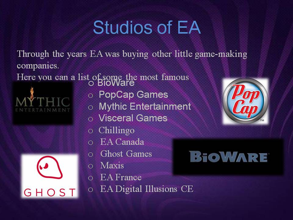 Презентація на тему «Electronic Arts» - Слайд #12 Презентація на тему «Electronic Arts» - Слайд #12
