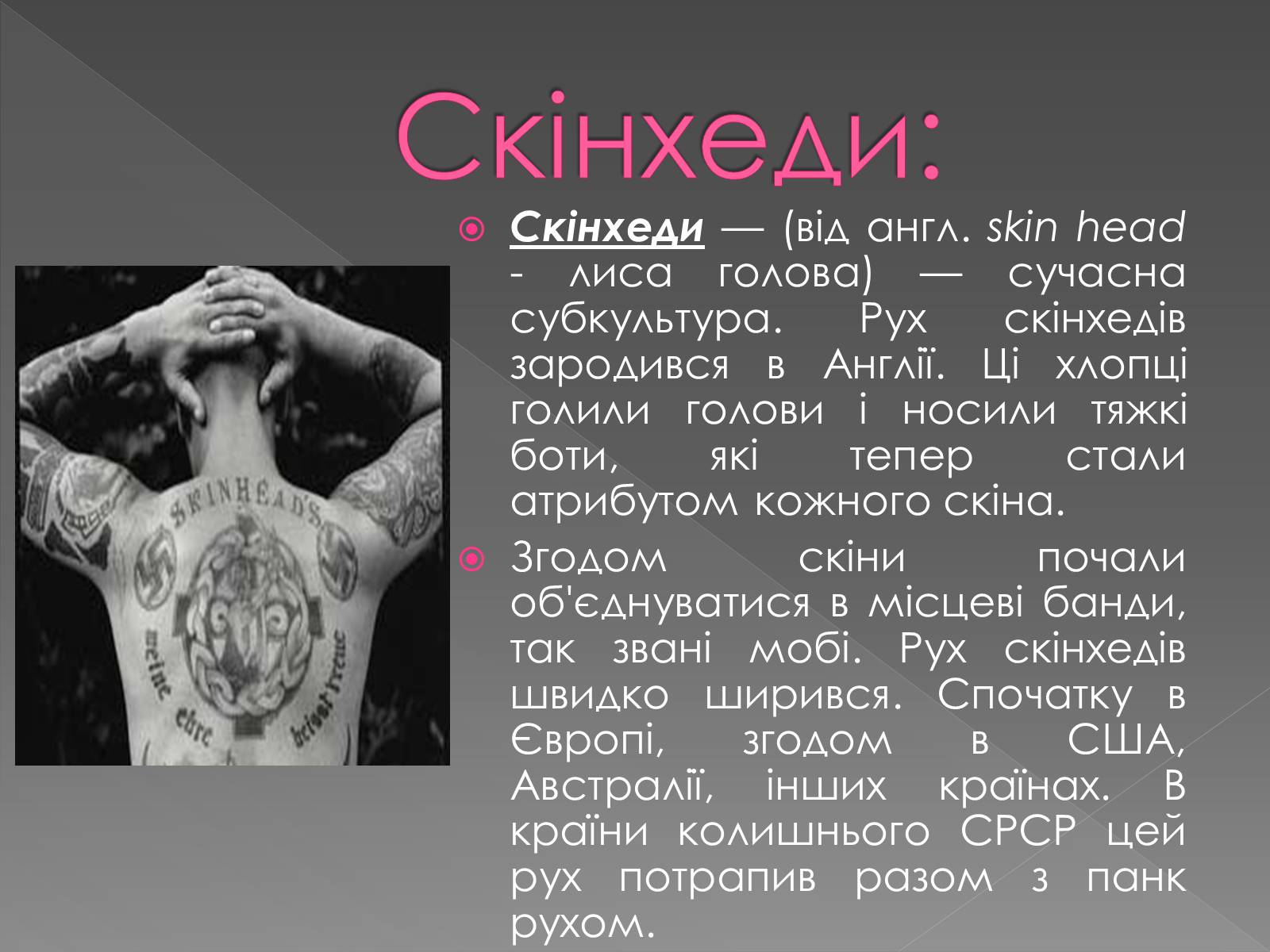 Презентація на тему «Молодіжні субкультури» (варіант 13) - Слайд #11 Презентація на тему «Молодіжні субкультури» (варіант 13) - Слайд #11