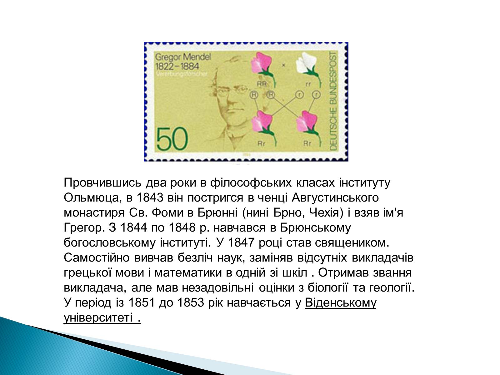 Презентація на тему «Мендель Грегор Йоганн» - Слайд #4 Презентація на тему «Мендель Грегор Йоганн» - Слайд #4