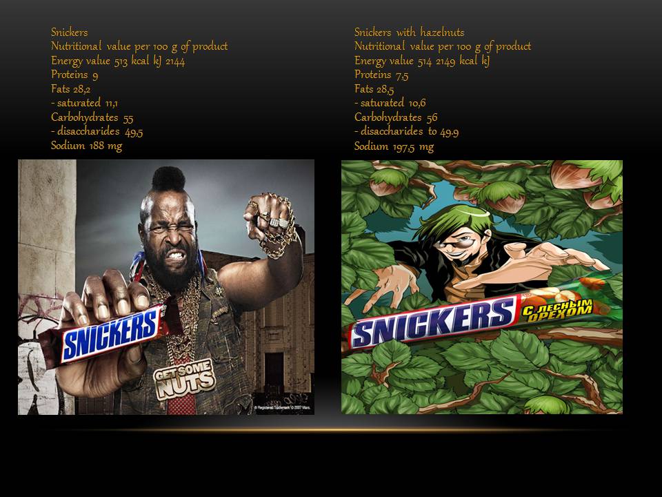 Презентація на тему «Snickers» - Слайд #8 Презентація на тему «Snickers» - Слайд #8