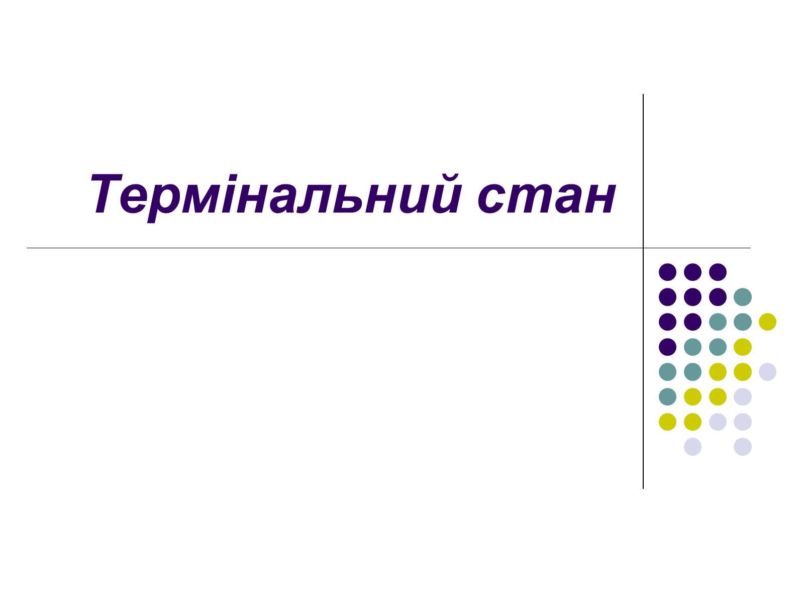 Презентація на тему «Термінальний стан» - Слайд #1 Презентація на тему «Термінальний стан» - Слайд #1